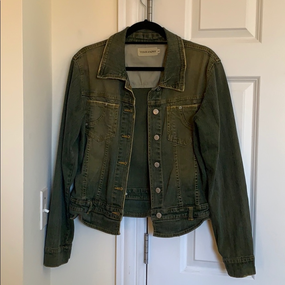 Army green jean jacket! Like new!